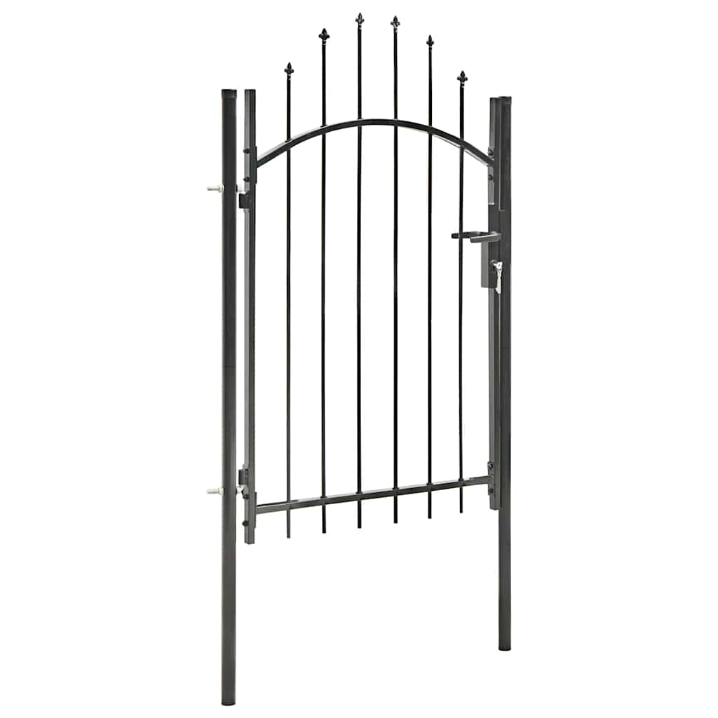 Cancello da Giardino in Acciaio 1x2 m Nero cod mxl 51965