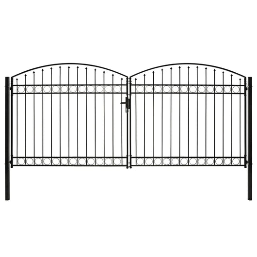 Cancello a Doppia Anta ad Arco in Acciaio 400x200cm Nerocod mxl 130984