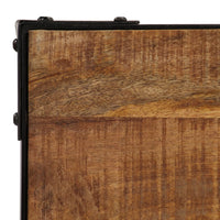 Tavolo da Pranzo in Massello di Mango Grezzo e Acciaio 120 cm 246630