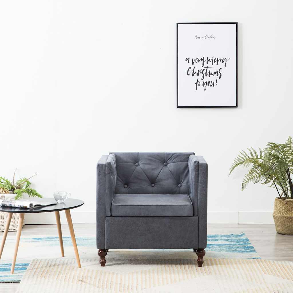 Poltrona Grigia in Tessuto 247158