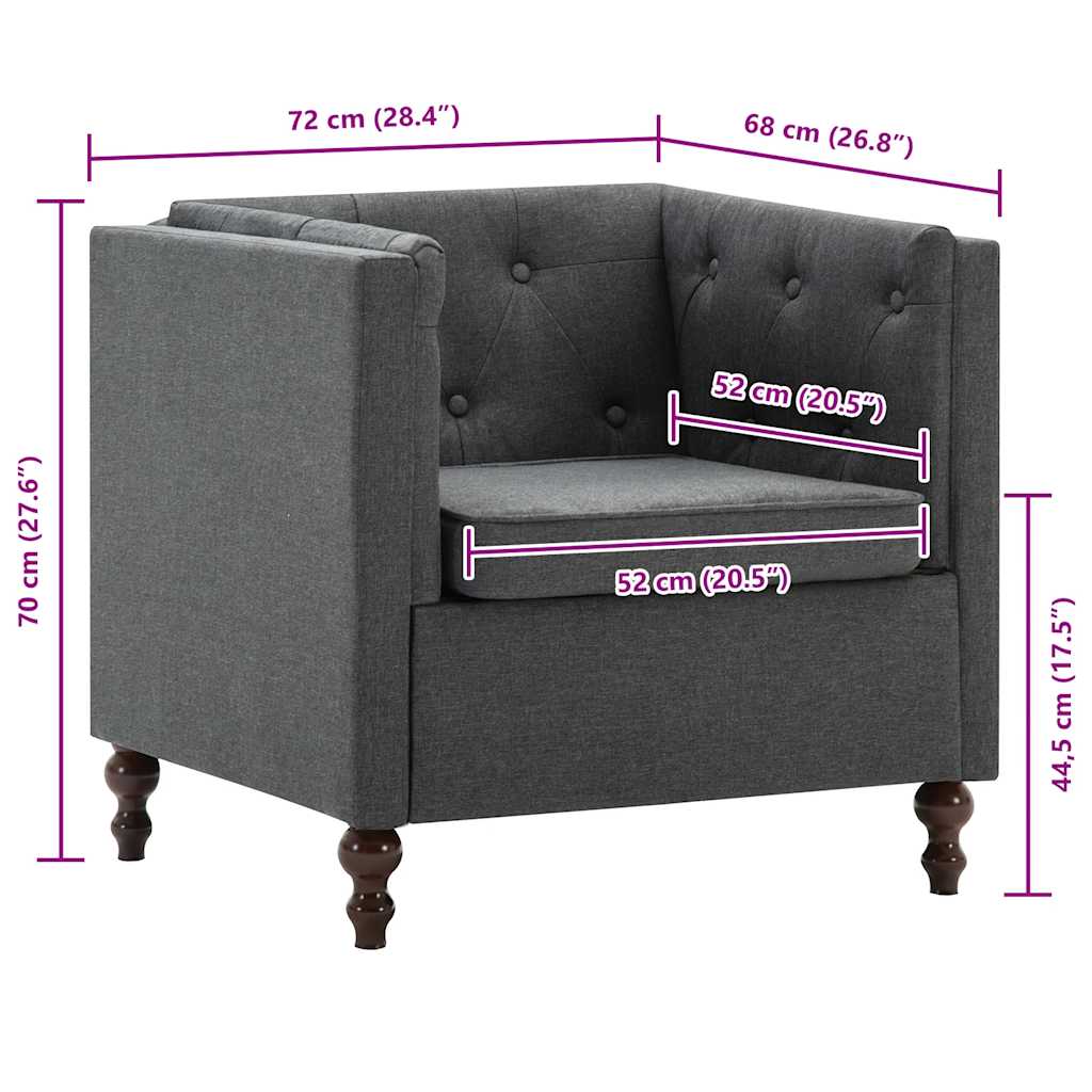 Poltrona Grigio Scuro in Tessuto 247161