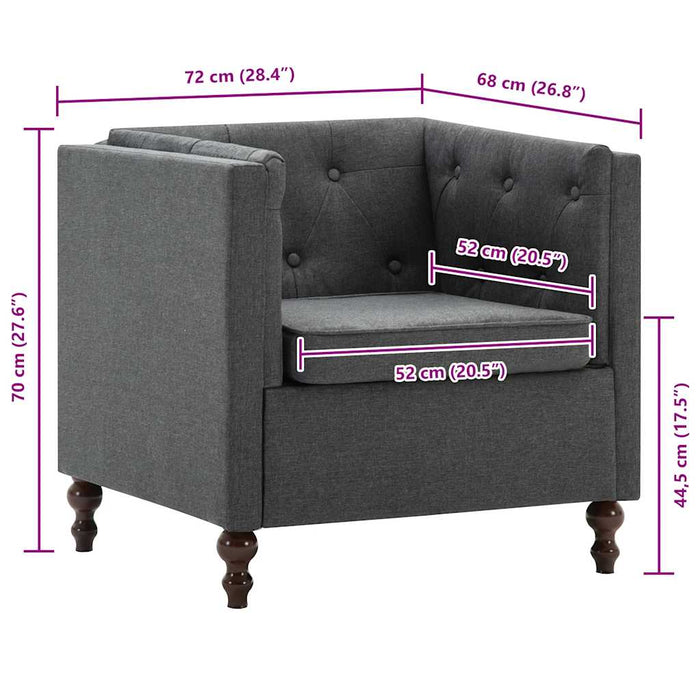 Poltrona Grigio Scuro in Tessuto 247161