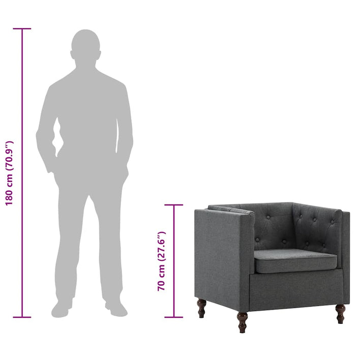 Poltrona Grigio Scuro in Tessuto 247161
