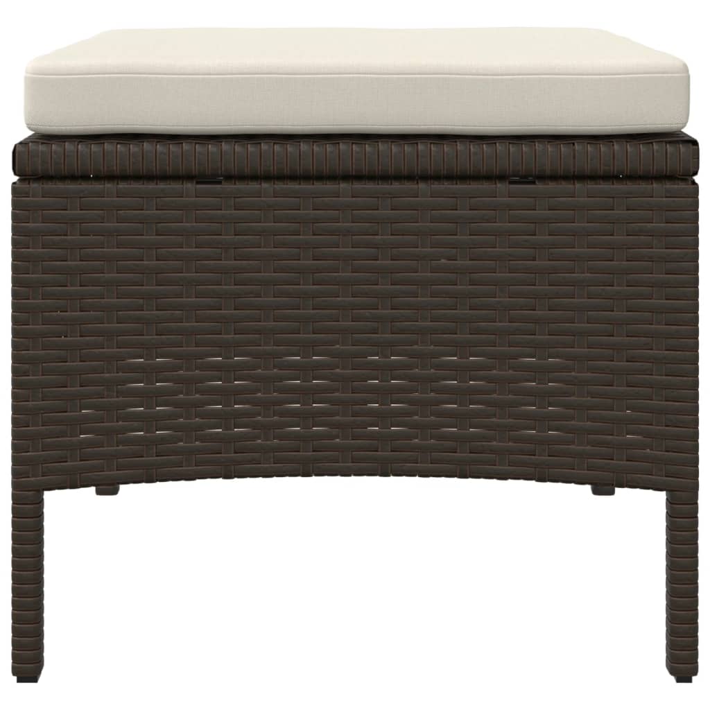 Divano da Giardino a 2 Posti Tavolino e Pouf Polyrattan Marrone 44451