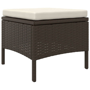 Divano da Giardino a 2 Posti Tavolino e Pouf Polyrattan Marrone 44451