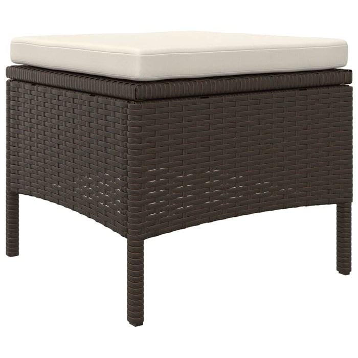 Divano da Giardino a 2 Posti Tavolino e Pouf Polyrattan Marrone 44451