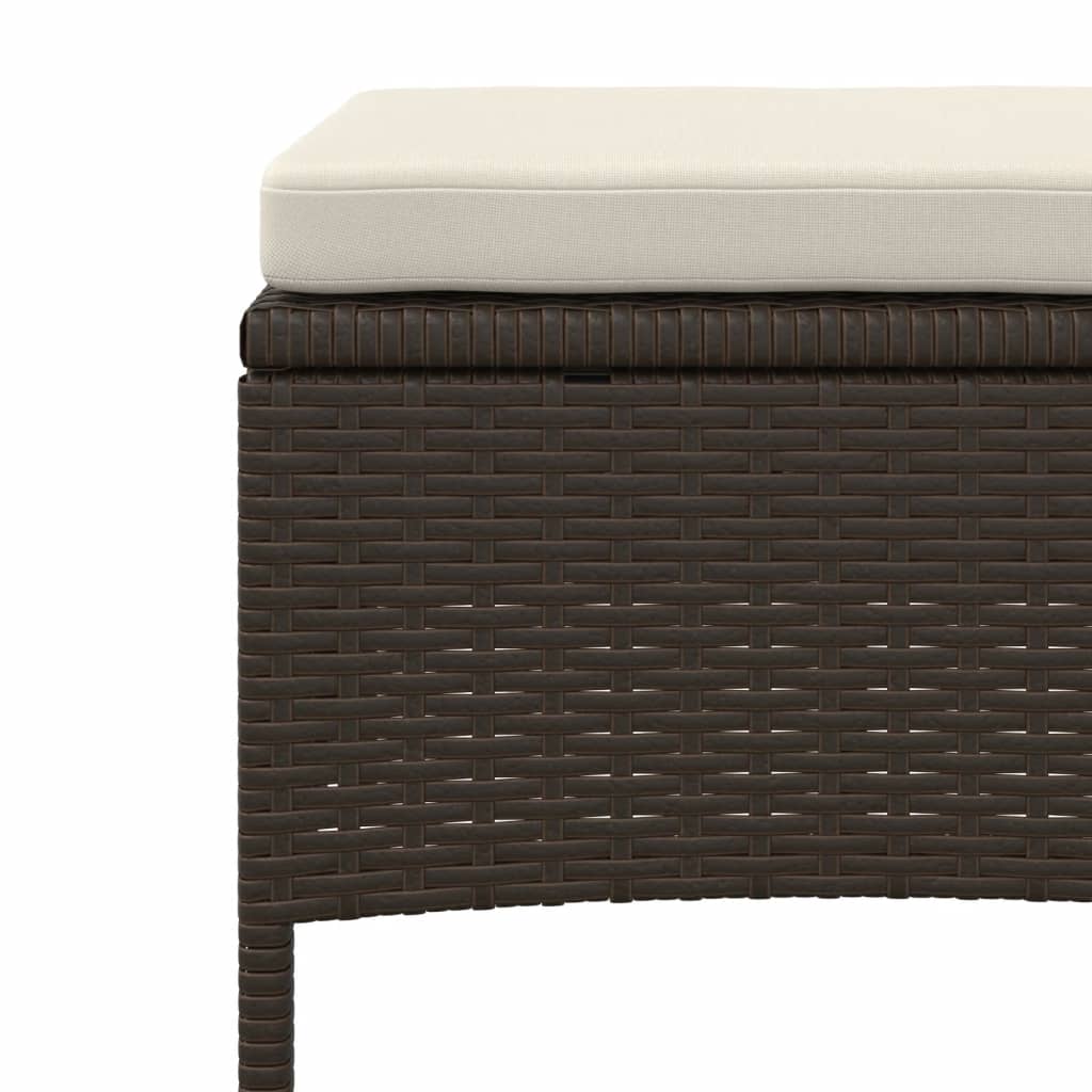 Divano da Giardino a 2 Posti Tavolino e Pouf Polyrattan Marrone 44451
