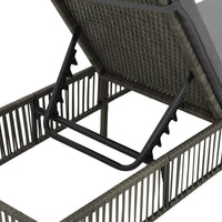 Lettino Prendisole con Cuscino in Polyrattan Grigio cod mxl 5779