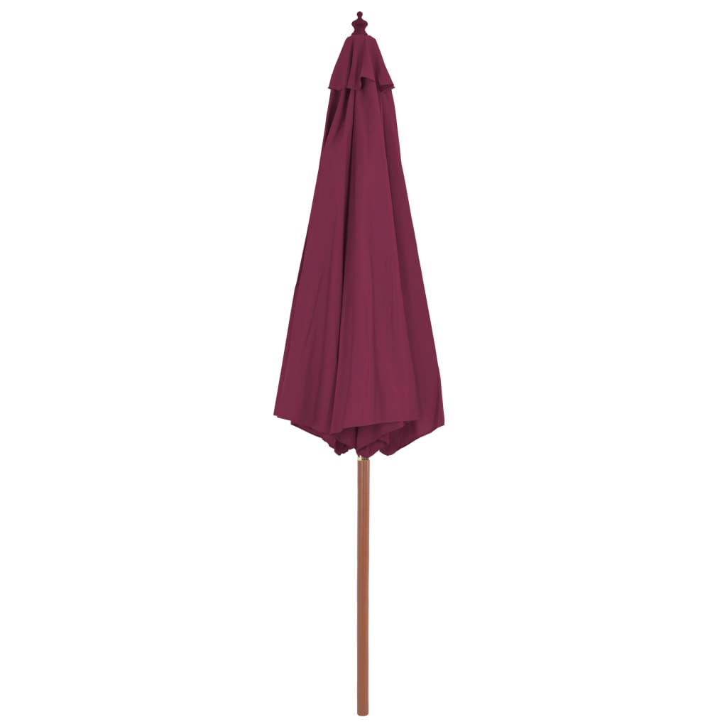 Ombrellone con palo in legno 300 cm rosso bordeaux 02_0008116