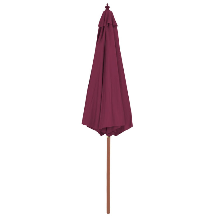 Ombrellone con palo in legno 300 cm rosso bordeaux 02_0008116