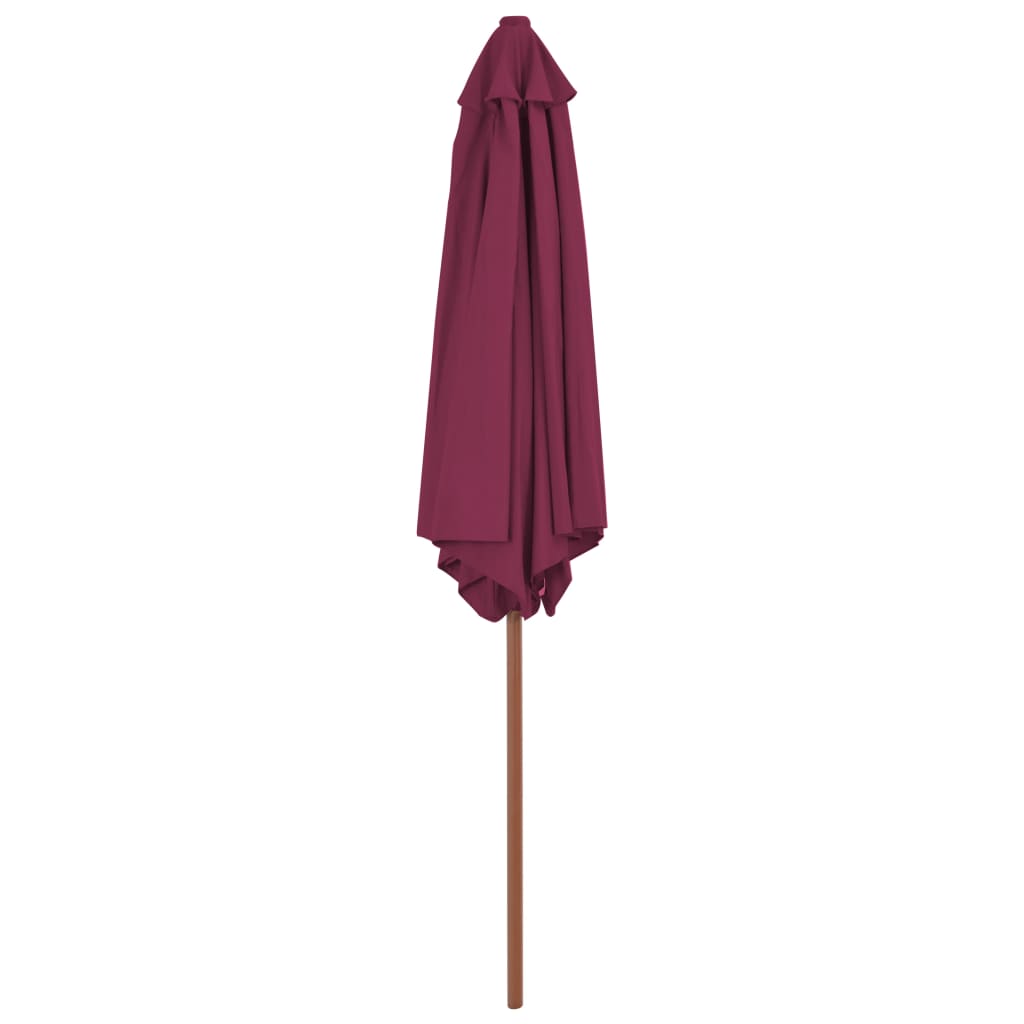 Ombrellone da Esterni con Palo in Legno 270 cm Rosso Bordeaux 44517