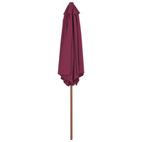 Ombrellone da Esterni con Palo in Legno 270 cm Rosso Bordeaux 44517