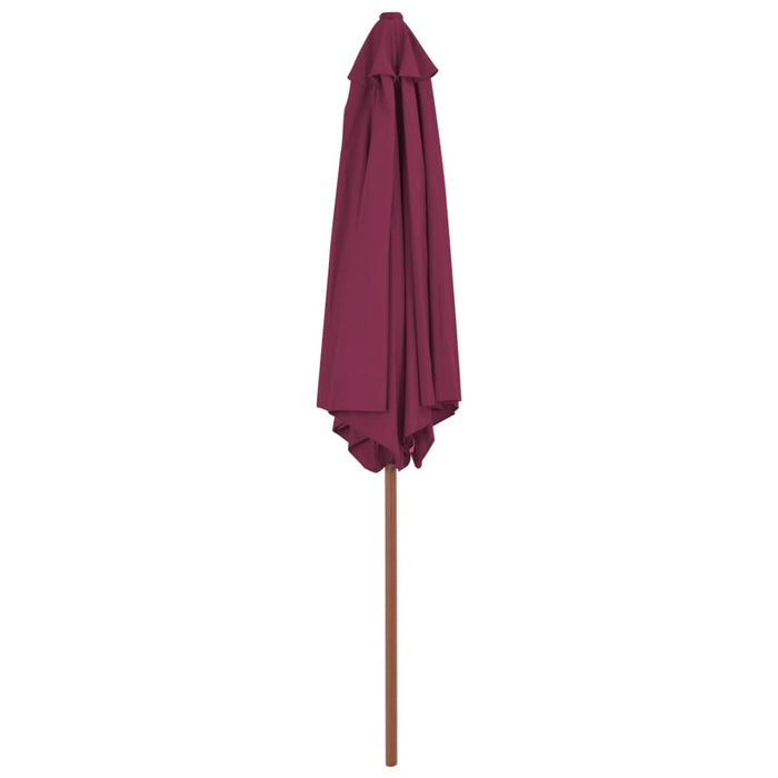Ombrellone da Esterni con Palo in Legno 270 cm Rosso Bordeaux 44517