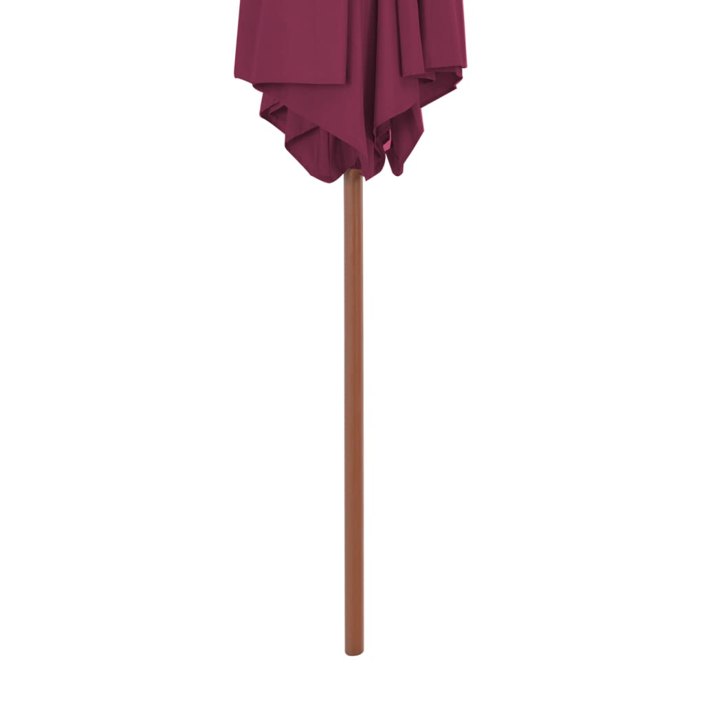 Ombrellone da Esterni con Palo in Legno 270 cm Rosso Bordeaux 44517