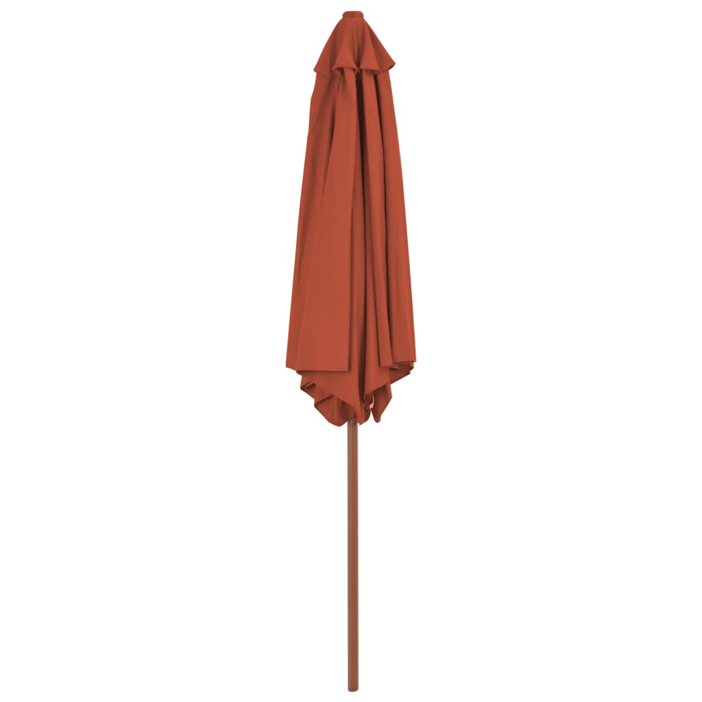 Ombrellone da Esterni con Palo in Legno 270 cm Terracotta 44518
