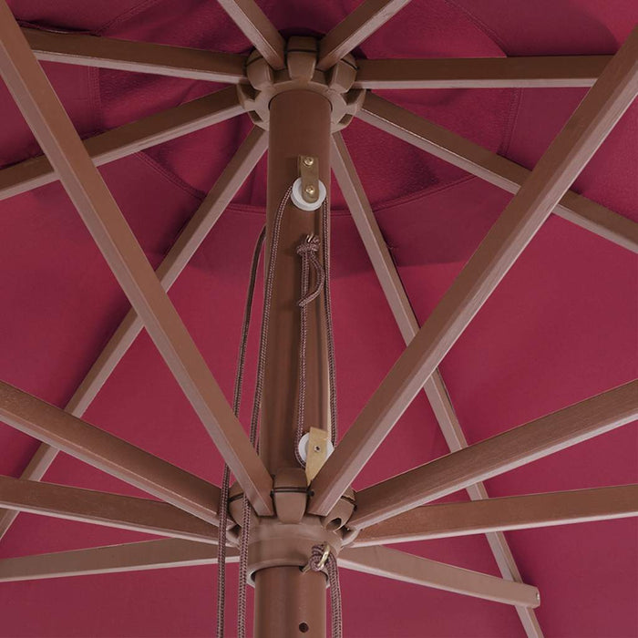 Ombrellone da Esterni con Palo in Legno 350 cm Rosso Borgogna