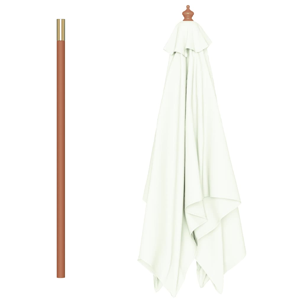 Ombrellone da Esterni con Palo in Legno 150x200 cm Sabbia 44533