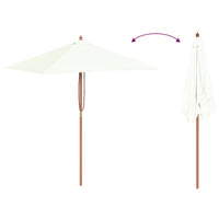 Ombrellone da Esterni con Palo in Legno 150x200 cm Sabbia 44533