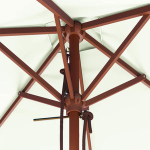 Ombrellone da Esterni con Palo in Legno 150x200 cm Sabbia 44533