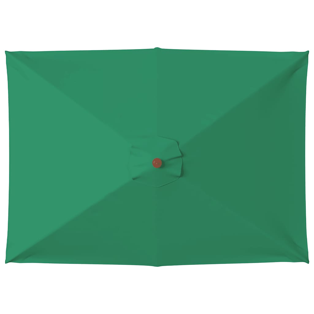 Ombrellone da Esterni con Palo in Legno 150x200 cm Verde