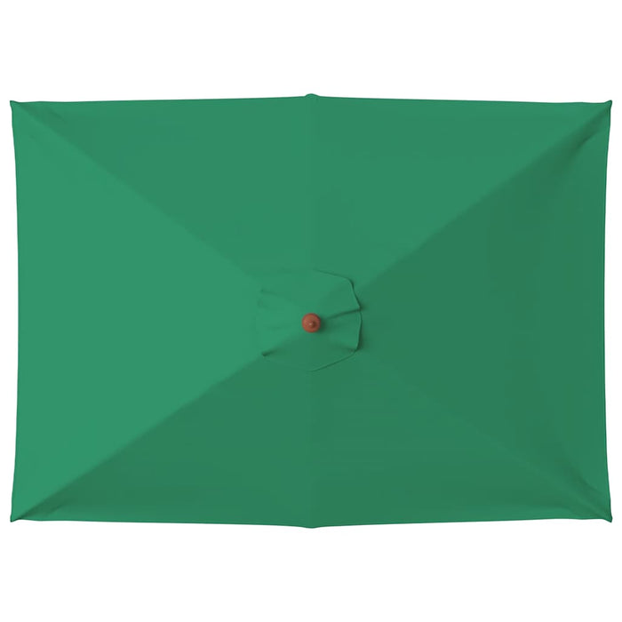 Ombrellone da Esterni con Palo in Legno 150x200 cm Verde 44534