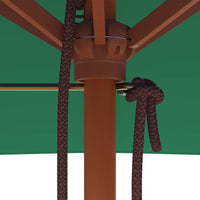 Ombrellone da Esterni con Palo in Legno 150x200 cm Verde
