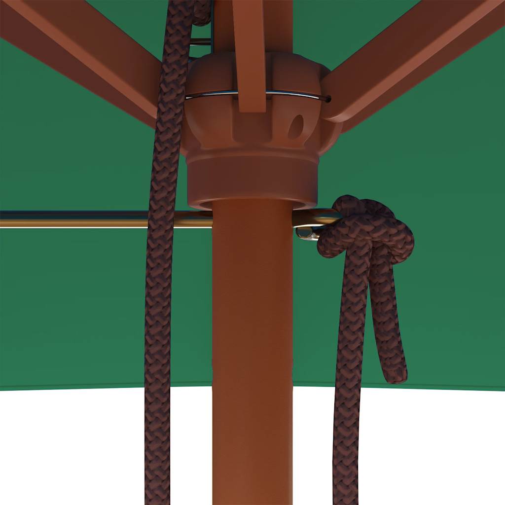 Ombrellone da Esterni con Palo in Legno 150x200 cm Verde 44534