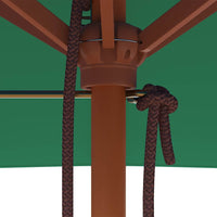 Ombrellone da Esterni con Palo in Legno 150x200 cm Verde 44534