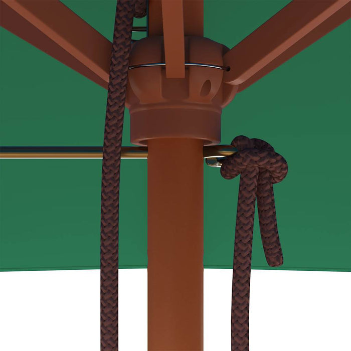 Ombrellone da Esterni con Palo in Legno 150x200 cm Verde 44534