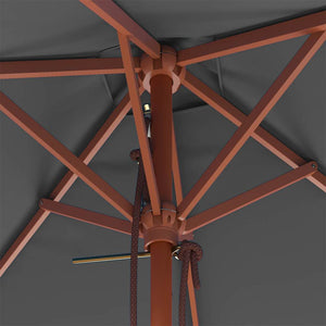 Ombrellone da Esterni con Palo in Legno 150x200 cm Antracite 44535
