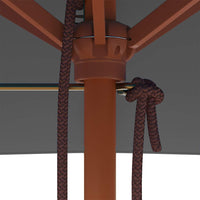 Ombrellone da Esterni con Palo in Legno 150x200 cm Antracite