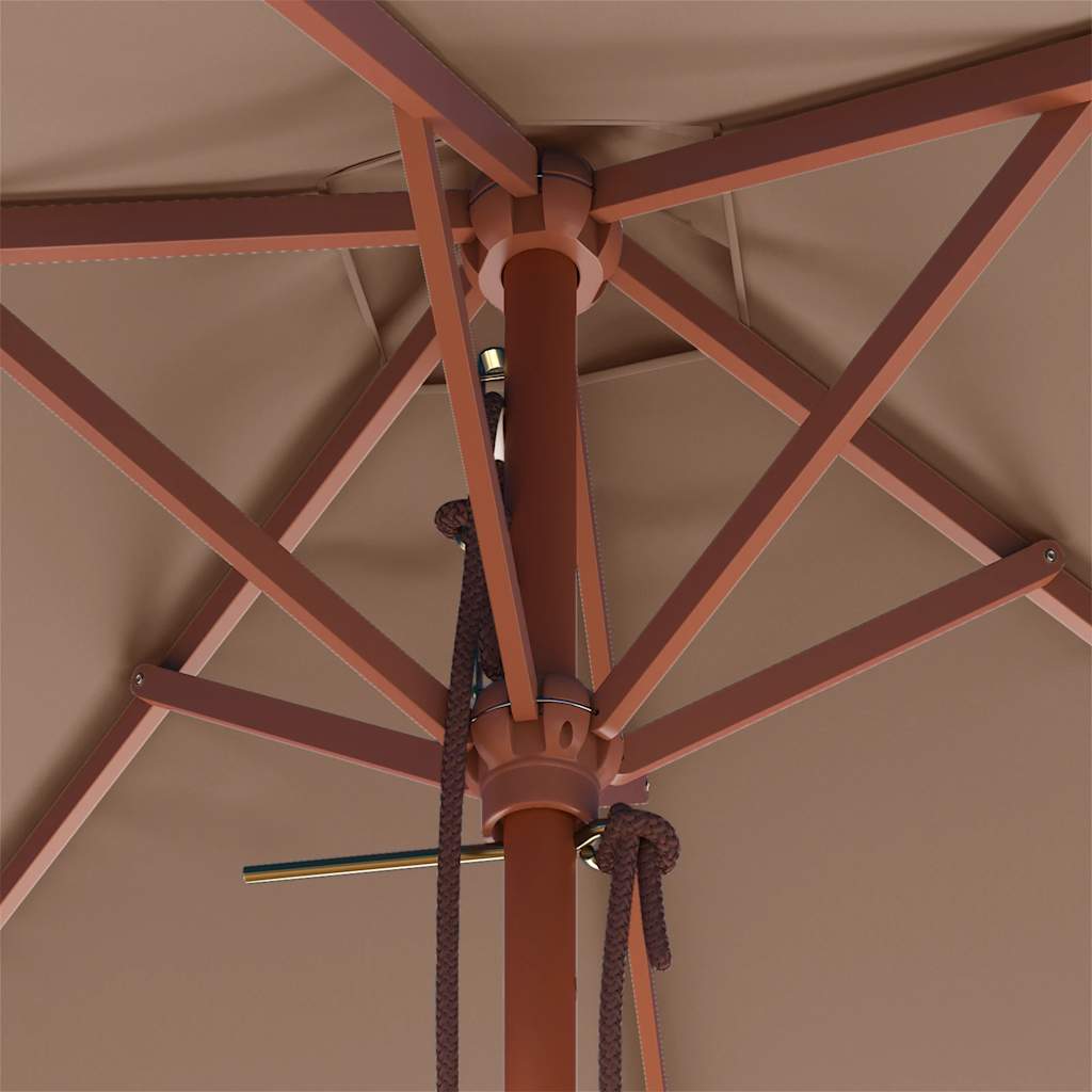 Ombrellone da Esterni con Palo in Legno 150x200 cm Grigio Talpa cod mxl 19693