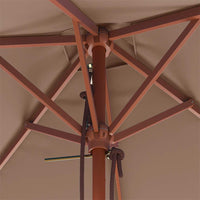 Ombrellone da Esterni con Palo in Legno 150x200 cm Grigio Talpa cod mxl 19693