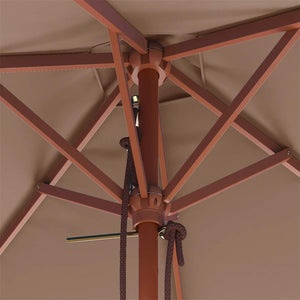 Ombrellone da Esterni con Palo in Legno 150x200 cm Grigio Talpa cod mxl 19693