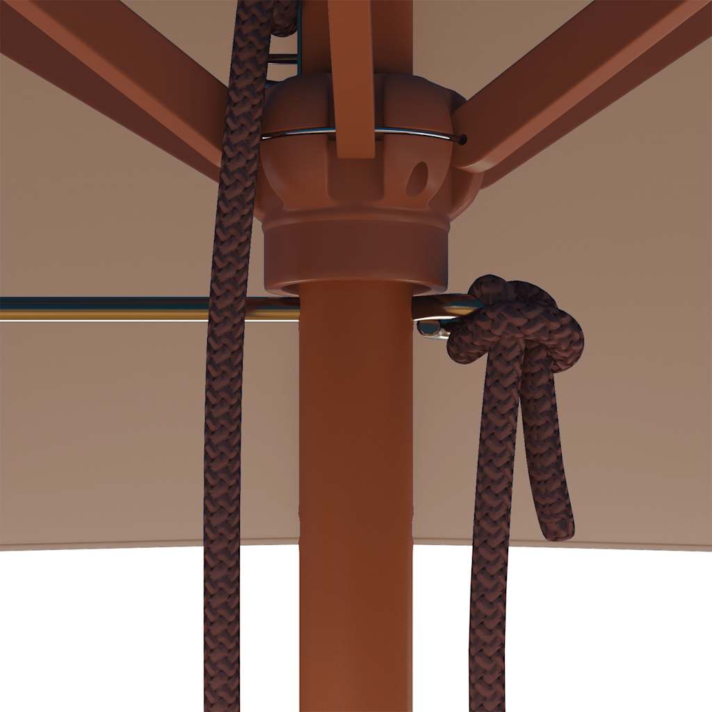 Ombrellone da Esterni con Palo in Legno 150x200 cm Tortora 44536