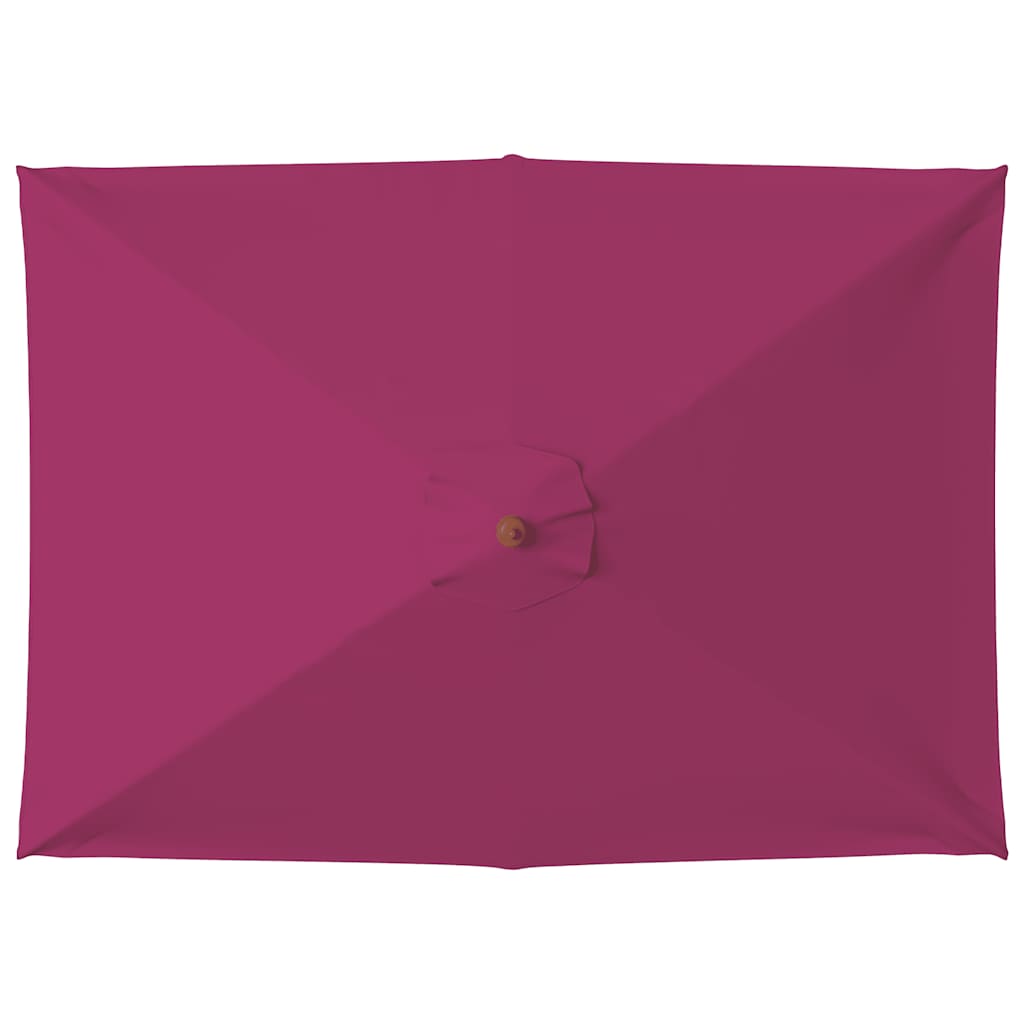 Ombrellone da Esterni con Palo in Legno 150x200 cm Rosso BordÃ²