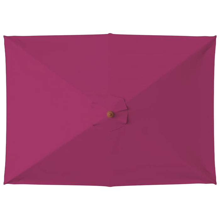 Ombrellone da Esterni Palo in Legno 150x200 cm Rosso Bordeaux 44537