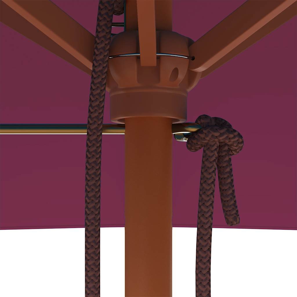 Ombrellone da Esterni Palo in Legno 150x200 cm Rosso Bordeaux 44537