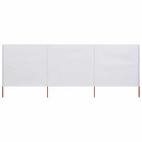 Paravento a 3 Pannelli in Tessuto 400x120cm Bianco