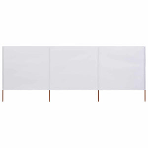Paravento a 3 Pannelli in Tessuto 400x120cm Bianco
