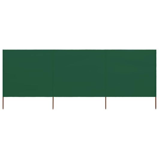 Paravento a 3 Pannelli in Tessuto 400x120cm Verde 44540