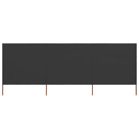 Paravento a 3 Pannelli in Tessuto 400x120cm Antracite 44541