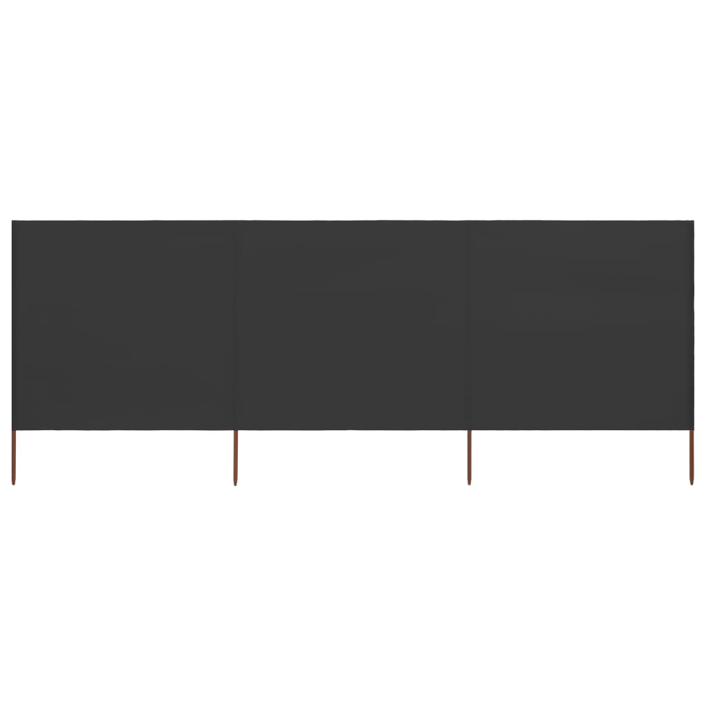 Paravento a 3 Pannelli in Tessuto 400x120cm Antracite