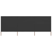 Paravento a 3 Pannelli in Tessuto 400x120cm Antracite