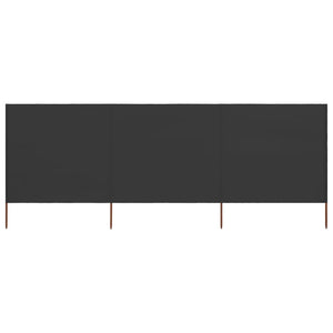 Paravento a 3 Pannelli in Tessuto 400x120cm Antracite