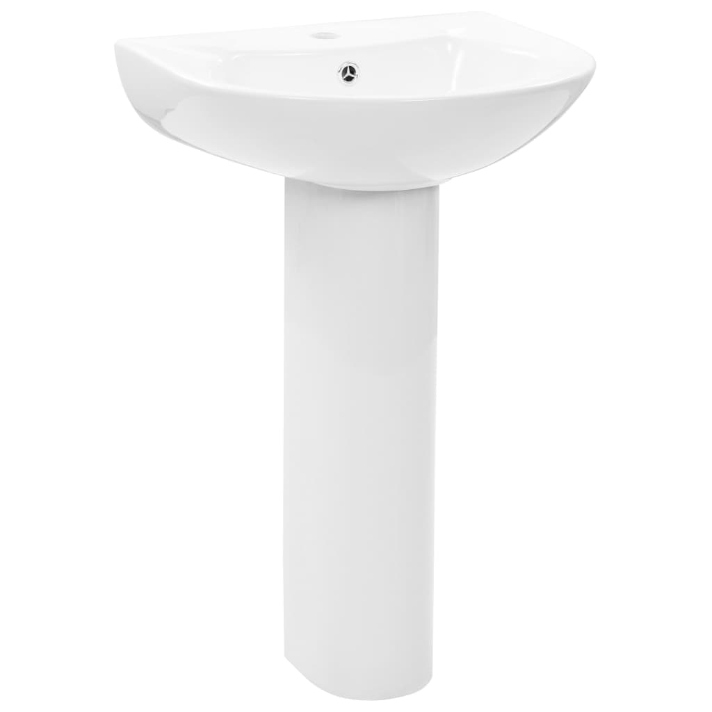 Lavabo freestanding con base in ceramica bianca lavabo 52 cm bagno 02_0002567