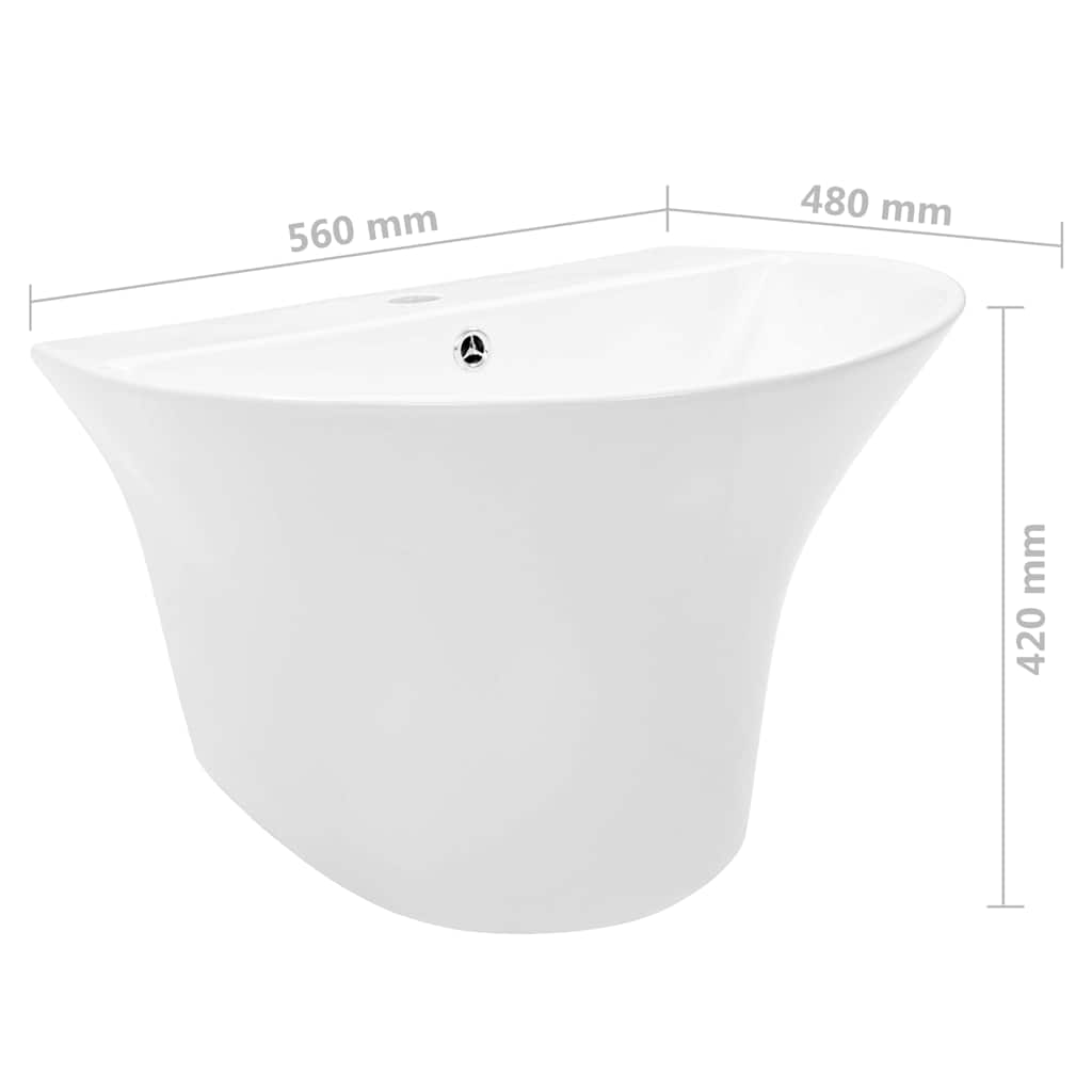 Lavabo Bianco 56 x 48 x 42 cm Ceramica Smaltata 143011