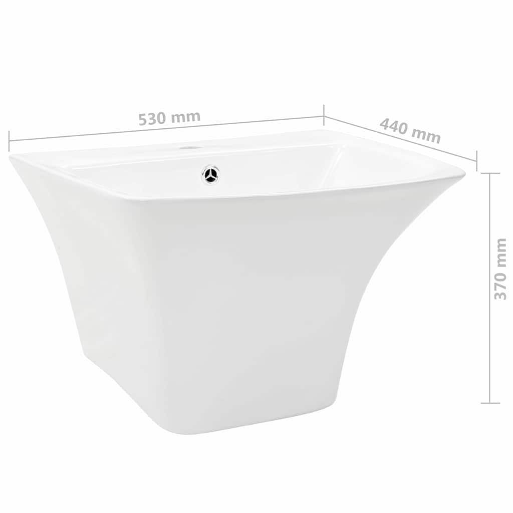 Lavabo Bianco 53 x 44 x 37 cm Ceramica Smaltata 143015