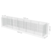 Aiuola rialzata fioriera piante fiori gabbione giardino acciaio zincato 540 x 90 x 100 cm 02_0001308