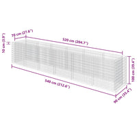 Gabbione Letto Rialzato in Acciaio Zincato 540x90x100 cm 143554